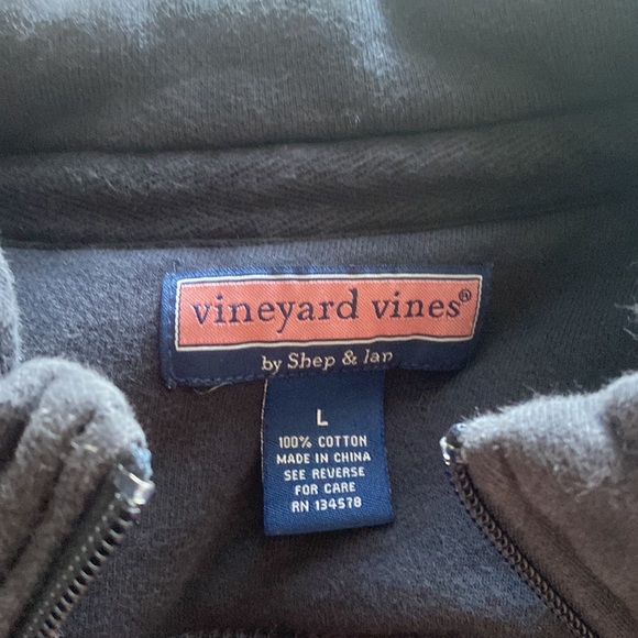 Men’s navy blue vineyard vines 1/4 zip Sherpa pull over - Picture 2 of 4